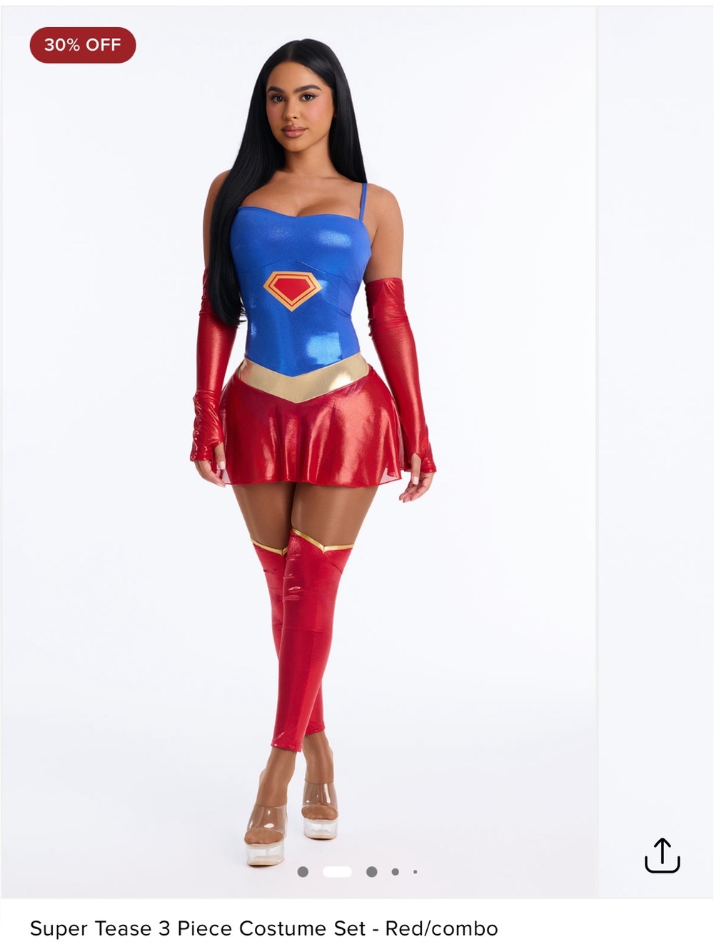 NWT Red & Blue Superhero women’s Costume Set - 3 Piece s/m